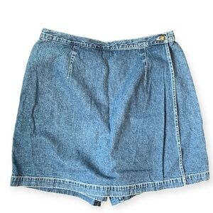 MARSH LANDING CUTE COTTON DENIM ZIP FLY BUTTON FRONT SKORT Sz 12 Jean Shorts